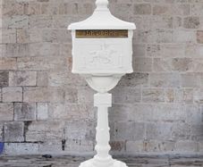 Pedestal Letterbox Aluminium Vintage Style Rustproof White