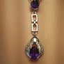Sterling Silver Natural Amethyst Drop Pendant and Chain (February Birthstone) Image 8
