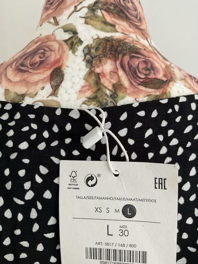 Bnwt Bershka black polka dot top large