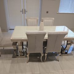 Marble top Table and chairs with coffee table