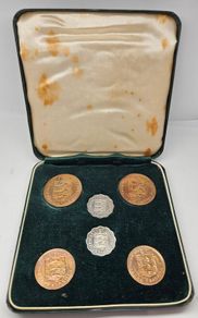 Guernsey Proof 1956 Double Coin Set Scarce Stunning Gem Coins