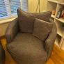 2 Large Grey Swivel Armchairs  Very Comfortable Image 3