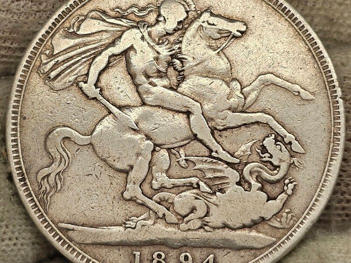 Great Britain Silver 1894 Crown Nice Grade