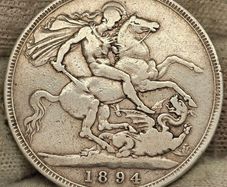 Great Britain Silver 1894 Crown Nice Grade