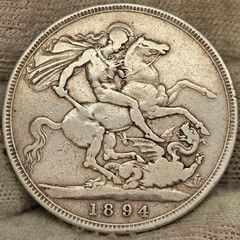 Great Britain Silver 1894 Crown Nice Grade