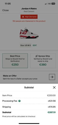 2023 Nike Air Jordan 4 Red Cement UK7