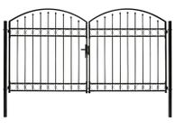 main image for ad Fence Gate Double Door with Arched Top Steel 300x175 cm Black