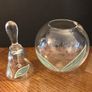 Crystalex Bohemia Glass Rose Bowl and Bell Image 2