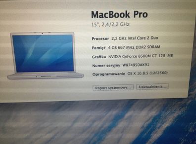 Mac Book Pro Apple 15" 2007 250 GB SSD Intel Core 2 Duo