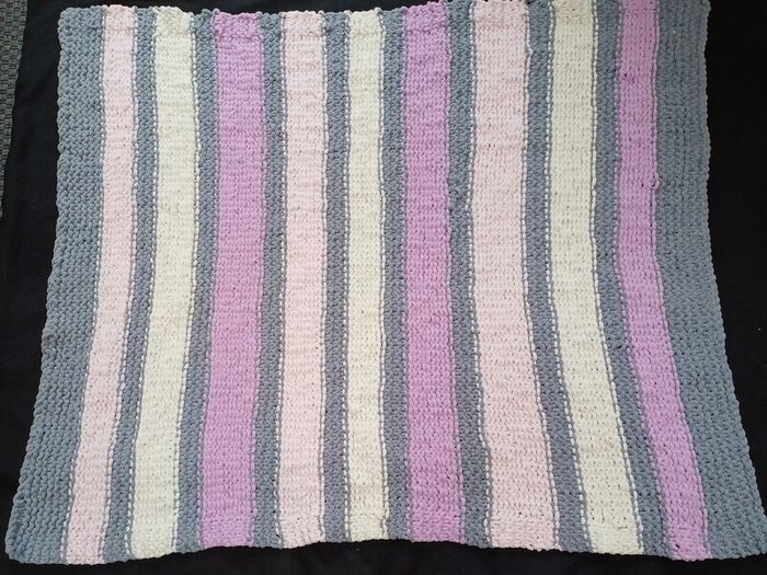 Large Hand-knitted Toasty Baby Blanket