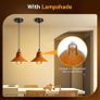 Chrome Pendant Light Fitting, Black Pendant Light Fitting with E27 Lamp Holder, Chrome Ceiling Rose Light Pendant Fitting, 2 Pack Image 8