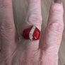 Sterling silver red heart zirconia ring Image 3