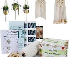 NEW SALE | Beginners Macrame Kit for Adults,Featuring 3mm Macrame Cord,Wooden Beads,Rings,Instruction Book.All Accessories You Need to Make Macrame Plant Hanger,Macrame Wall Hanging Adults Craft Kit