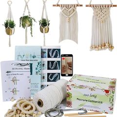 NEW SALE | Beginners Macrame Kit for Adults,Featuring 3mm Macrame Cord,Wooden Beads,Rings,Instruction Book.All Accessories You Need to Make Macrame Plant Hanger,Macrame Wall Hanging Adults Craft Kit