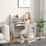 Two-Piece Kids Desk and Chair Set with Storage, for Ages 5-8 Years - Grey Image 2