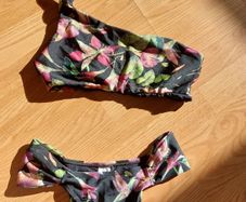 Brazilian Tropical Floral Asymmetric One-Shoulder Bikini Set