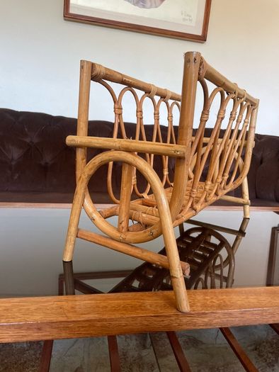 Vintage MCM Bamboo Magazine Rack