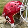 Vintage Cooper Red Goalie Hockey Helmet with Cage - Made in Canada Image 3