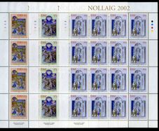 2002 Ireland Christmas Commemorative Stamp Sheetlets Plate 1A1A1A1A Mint Never Hinged (MNH)