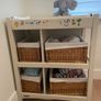 Premium White Wooden Baby Changing Unit + 4 Lined Wicker Baskets Image 3