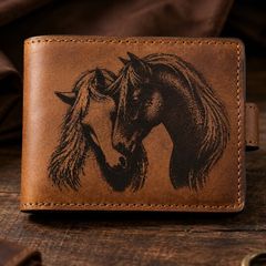 Genuine Leather laser engraved wallet