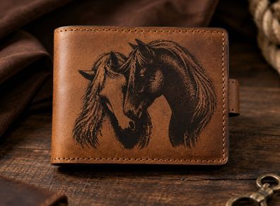 Genuine Leather laser engraved wallet
