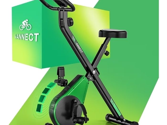 Folding Exercise Bike with 16-Level Adjustable Magnetic Resistance, 330/350LBS Quiet Foldable Indoor Cycling Bike, Fitness Stationary Bike with LCD Display & Large Comfortable Seat Cushion