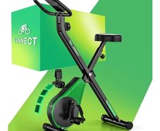 Folding Exercise Bike with 16-Level Adjustable Magnetic Resistance, 330/350LBS Quiet Foldable Indoor Cycling Bike, Fitness Stationary Bike with LCD Display & Large Comfortable Seat Cushion