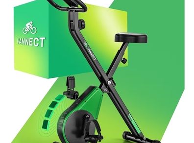 Folding Exercise Bike with 16-Level Adjustable Magnetic Resistance, 330/350LBS Quiet Foldable Indoor Cycling Bike, Fitness Stationary Bike with LCD Display & Large Comfortable Seat Cushion