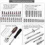 NEW SALE | 53-Piece 1/4" Socket Set,Driver Bits Metric Tool Set,72 Teeth Quick Release Ratchet Wrench Set with Flexible Extension Rods,S2 Screwdriver Bit,CRV Sockets/Deep Sockets,Tool for Car Bicycle Repair&DIY Image 3