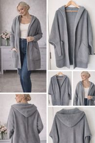 Grey Cardigan with hoody