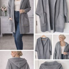 Grey Cardigan with hoody