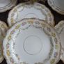 Lovely Set of Six Vintage Shabby Chic Floral Tea Plates and Matching Cake Plate by Rose China AD1820, Manchester,  in Delicate Floral Swags Pattern with Yellow and Pink Roses Image 5