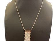 main image for ad Newbridge Silverware Necklace with Large Rectangle Clear Stones Pendant
