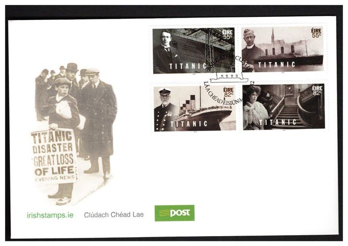 2012 Ireland Centenary of the Sinking of The RMS Titanic Commemorative Stamps An Post First Day Cover (FDC)