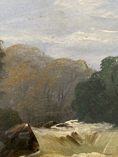 Small 19th Century Oil on Canvas in Gilt Frame