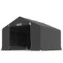 Portable garden shed, bike tent, roll-up zip door, metal frame, versatile storage, Dark gray Image 2