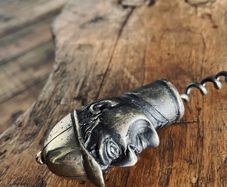 Figural Brass Corkscrew With Jockey Head Handle