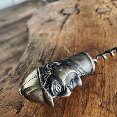 Figural Brass Corkscrew With Jockey Head Handle