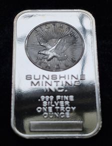 1 oz Sunshine Minting Inc. 999 Silver 1 oz Bar