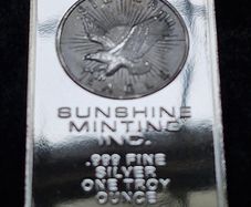 1 oz Sunshine Minting Inc. 999 Silver 1 oz Bar