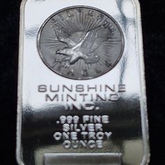 1 oz Sunshine Minting Inc. 999 Silver 1 oz Bar