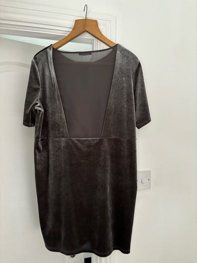 M&S Grey velvet dress