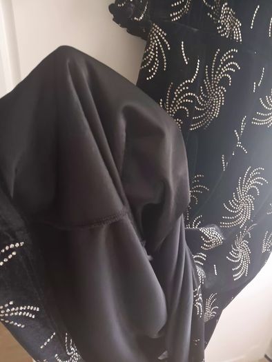 Gallery Black Velvet Dress  with silver embellishments