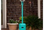 In/outdoor Blue Radiant Gas Patio Heater 13.5 kW Sturdy Steel with Wheels