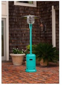 In/outdoor Blue Radiant Gas Patio Heater 13.5 kW Sturdy Steel with Wheels