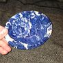 Charlotte Royal Crownford Burleigh England Bath Soap Dish Floral Blue & White Image 2