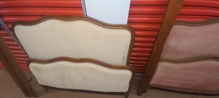 Antique French Oak and Upholstered Queen size bed  circa 1930s in Great condition