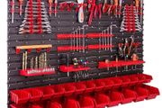 58pcs Wall Mounted Tool Organiser / Rack With Bins Pegs