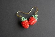Handmade Beaded Cute raspberry earrings